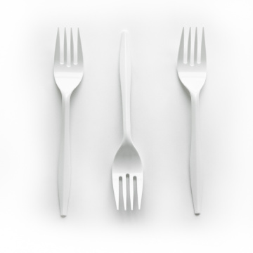 Disposable plastic medium weight white cutlery fork ,P2101W